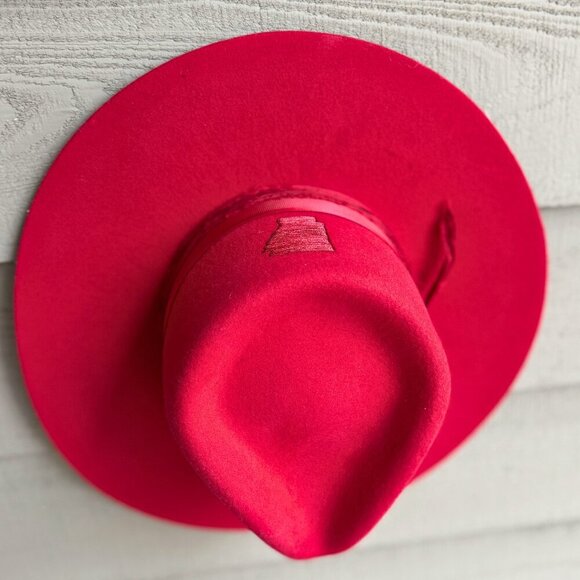 Grand Central Custom Red Felt Wide Brim Western Hat 7 1/4 main image 6